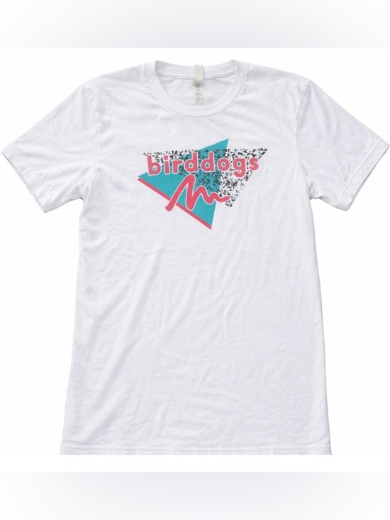 Birddogs Other - Birddogs Graphic Tee White Retro Triangle Logo Shirt Mens Medium 100% Cotton